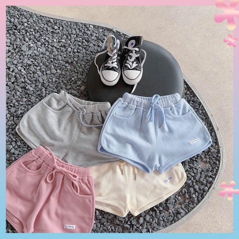 Summer Children's New Korean Style Baby Girls' Sports Style Short Elastic Waist Loose Children Casual Pants Fashion