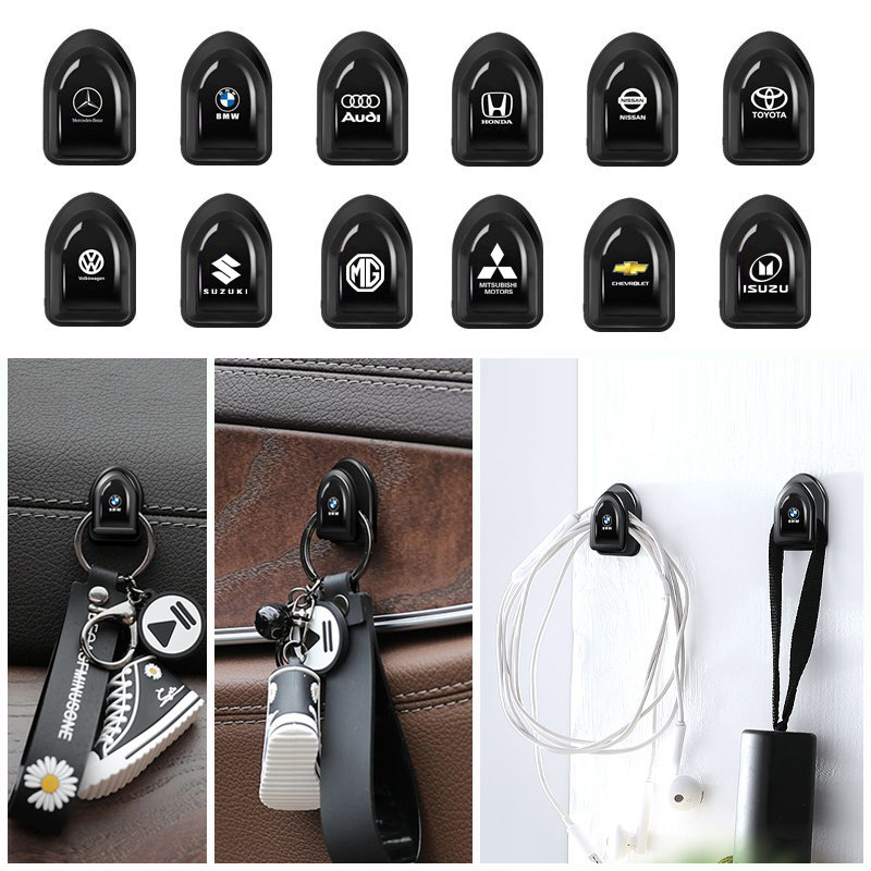 รถ Hook Storage Organizer สําหรับสาย USB หูฟัง Key Storage Self กาว Wall Hook Auto Fixing Hook วัสดุ