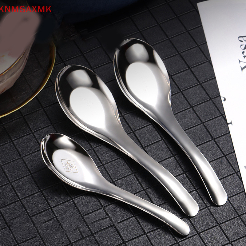Zhechuibbb.th ช้อนอินเทรนด์สแตนเลสข้าวช้อนซุปยาว Handle Original Flatware ช้อนส้อมทําอาหารภาชนะตารางช้อนสําหรับห้องครัวร้านอาหาร snsckn คอเต่า