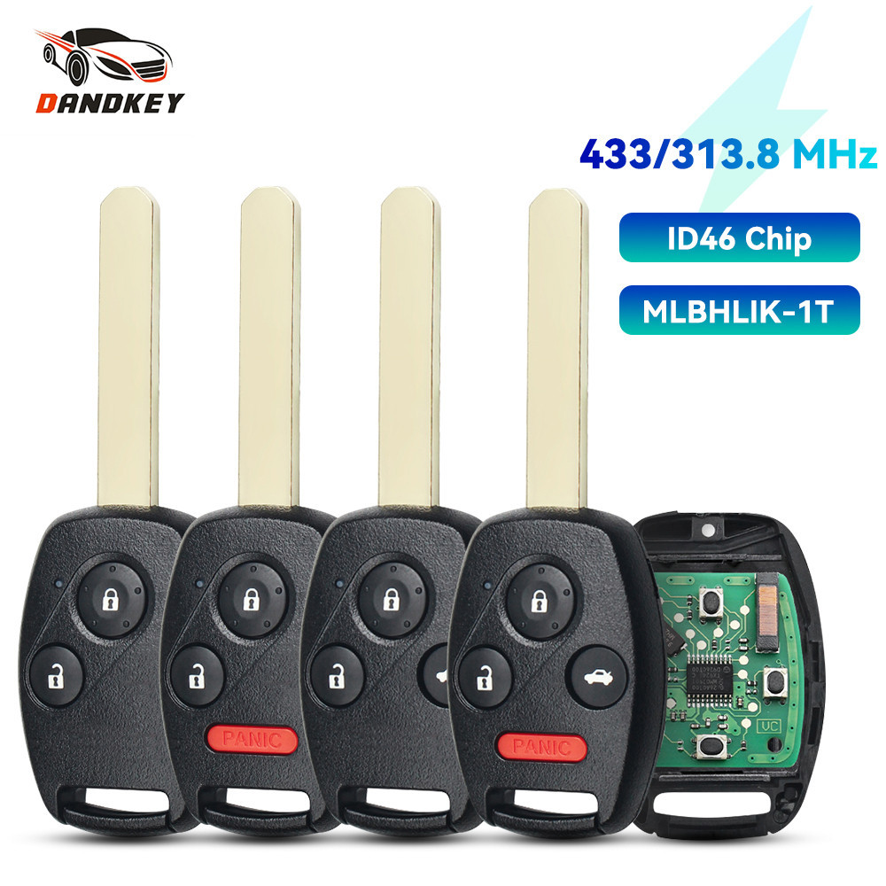 รีโมทคอนโทรลกุญแจรถสําหรับ Honda CITY FIT JAZZ 313.8Mhz 433Mhz MLBHLIK-1T ID46 ชิปรีโมทเดิม