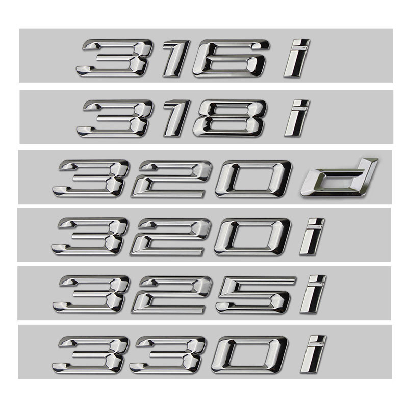 3D ABS โลโก้ 320i 316i 318i 325i 328i 330i 335i 330d 320d สัญลักษณ์ตัวอักษรสติกเกอร์รถ Trunk Badge สําหรับ BMW E46 F30 E90 อุปกรณ์เสริม