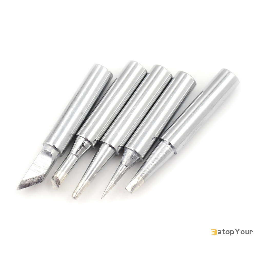 Eateopyour ] 5 ชิ ้ น 936 หัวแร ้ งทองเหลืองไฟฟ ้ า Tip Solder Station Conical Bevel Tip ใหม ่