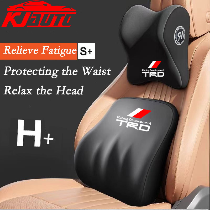 Toyota TRD รถ Headrest รถ Lumbar Support รุ่นคุณภาพสูงหน่วยความจําผ้าฝ้ายวัสดุคอหมอนสําหรับ Toyota T