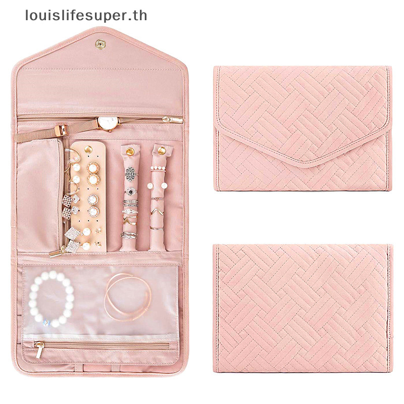 Lls พับเครื่องประดับ Roll Travel เครื่องประดับแบบพกพาสําหรับ Journey ต่างหูแหวนสร้อยคอเพชรเข็มกลัดกระเป๋าเก็บ HOT