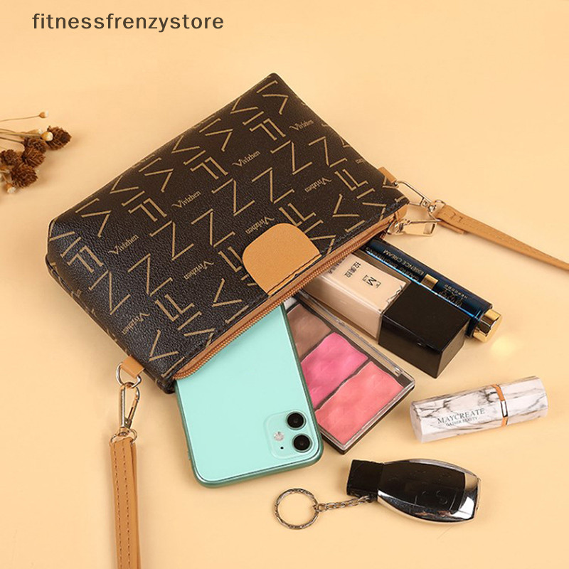 [Fitnessfrenzystore] กระเป๋าสะพายข้างสําหรับผู้หญิงเทรนด์ใหม่ไหล่หนังเหรียญขนาดเล็กแป้งโทรศัพท์มือถือแฟชั่นราคาถูกสุภาพสตรีกระเป๋าถือหญิง [th]