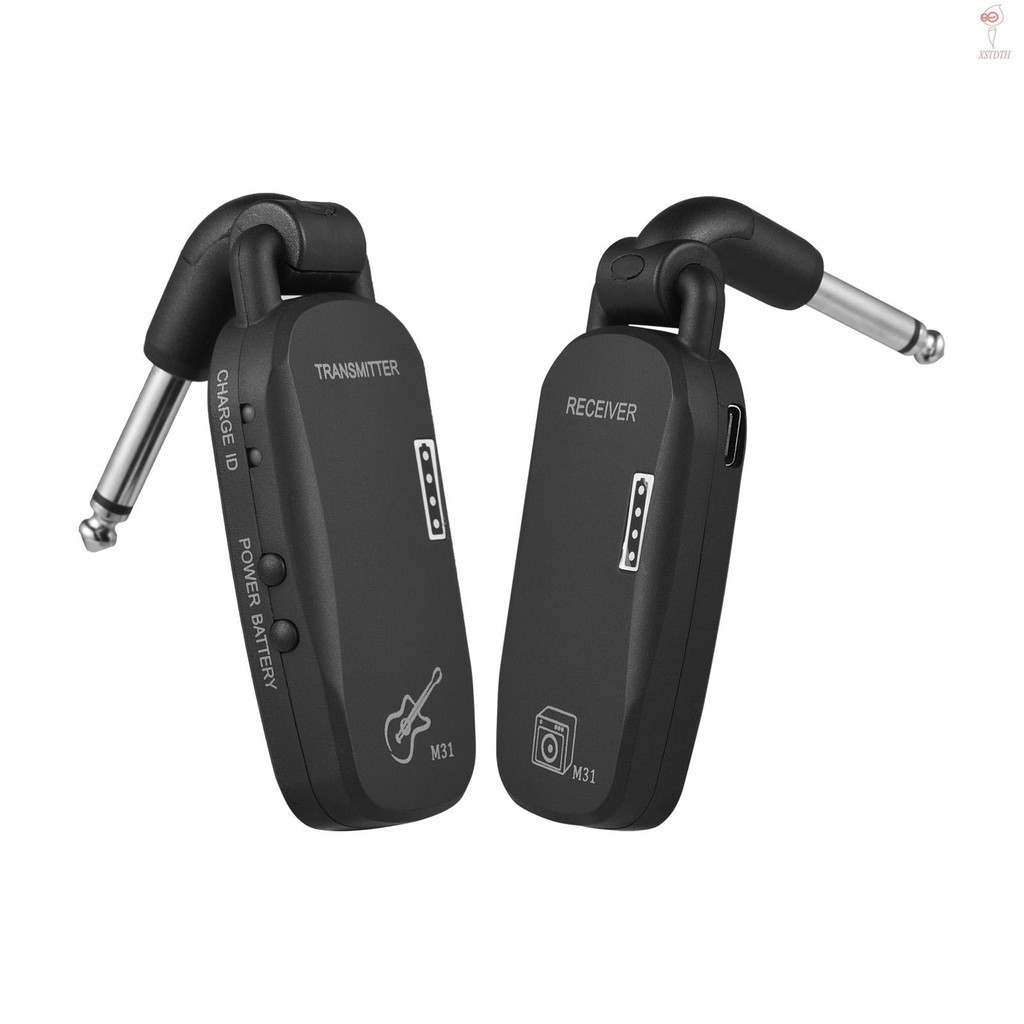 [XSTH] ระบบไร้สาย 2.4G Professional Wireless Guitar Bass Transmitter Receiver ระบบชาร์จเสียงแบบพกพา TX & RX สําหรับกีตาร์ไฟฟ้าเบส