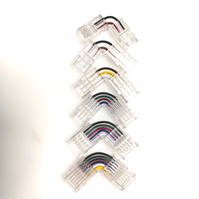 1pcs I/L รูปร่าง 2/3/4 Pin Connectors มุมปรับ LED Strip Connector สําหรับ CCT RGB RGBW RGBWW ไฟ LED Strip 90 องศามุม