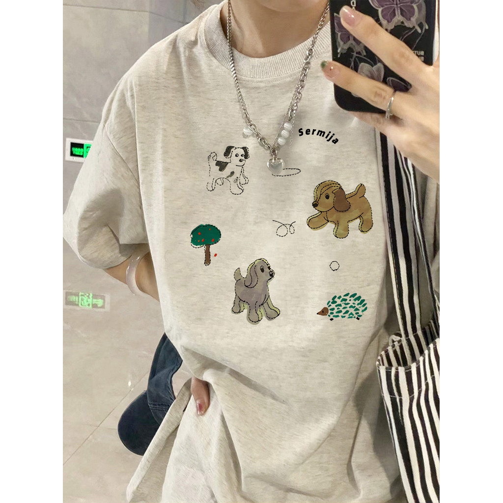 COD (กรุงเทพจัดส่งสินค้า)BOOM Shop เสื้อยืดOversize สไตล์เกาหลี สวมใส่สบาย เสื้อยืดผู้หญิง ﻿S-3XL