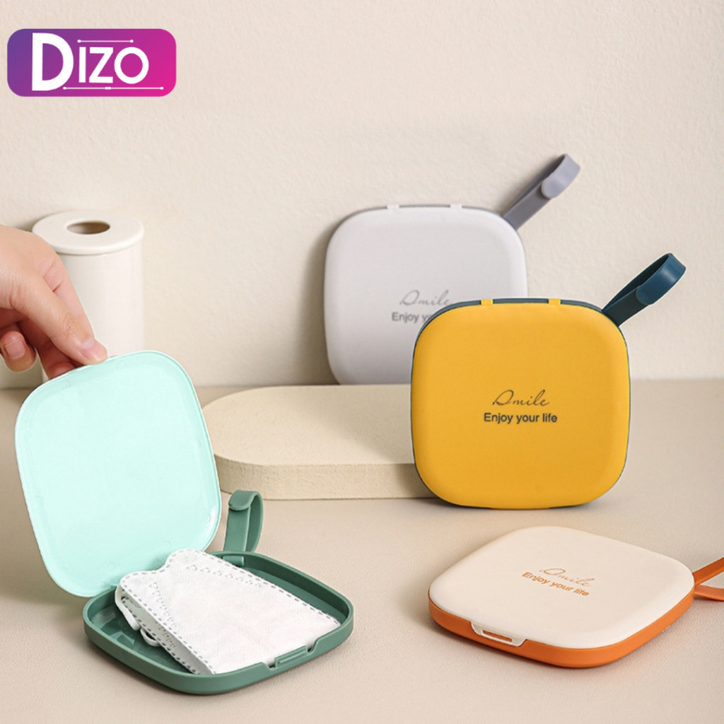 Dizo กล่องเก็บหน้ากากแบบพกพา กันฝุ่น กล่องป้องกันการเปรอะเปื้อน พลาสติก