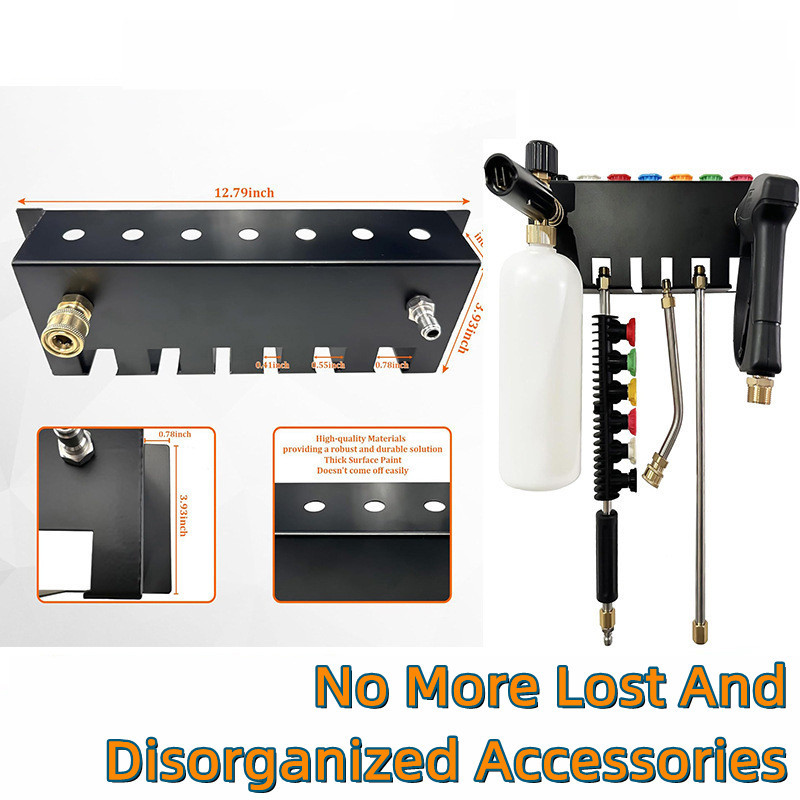 ความดันเครื่องซักผ้าปืนผู้ถือ Fit 1/4 Quick Connector Snow Foam Lance Holder ติดผนังเครื่องซักผ้าและหิมะโฟม Cannon Organizer