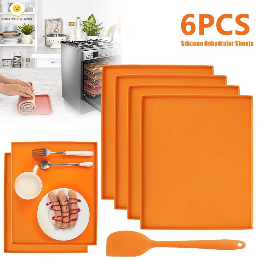 6 ชิ ้ นซิลิโคนอาหาร 12''กันน ้ ํา Leak-Proof อาหาร Baking Mat Edge ทนต ่ ออุณหภูมิสูงอาหาร SHOPSBC0895