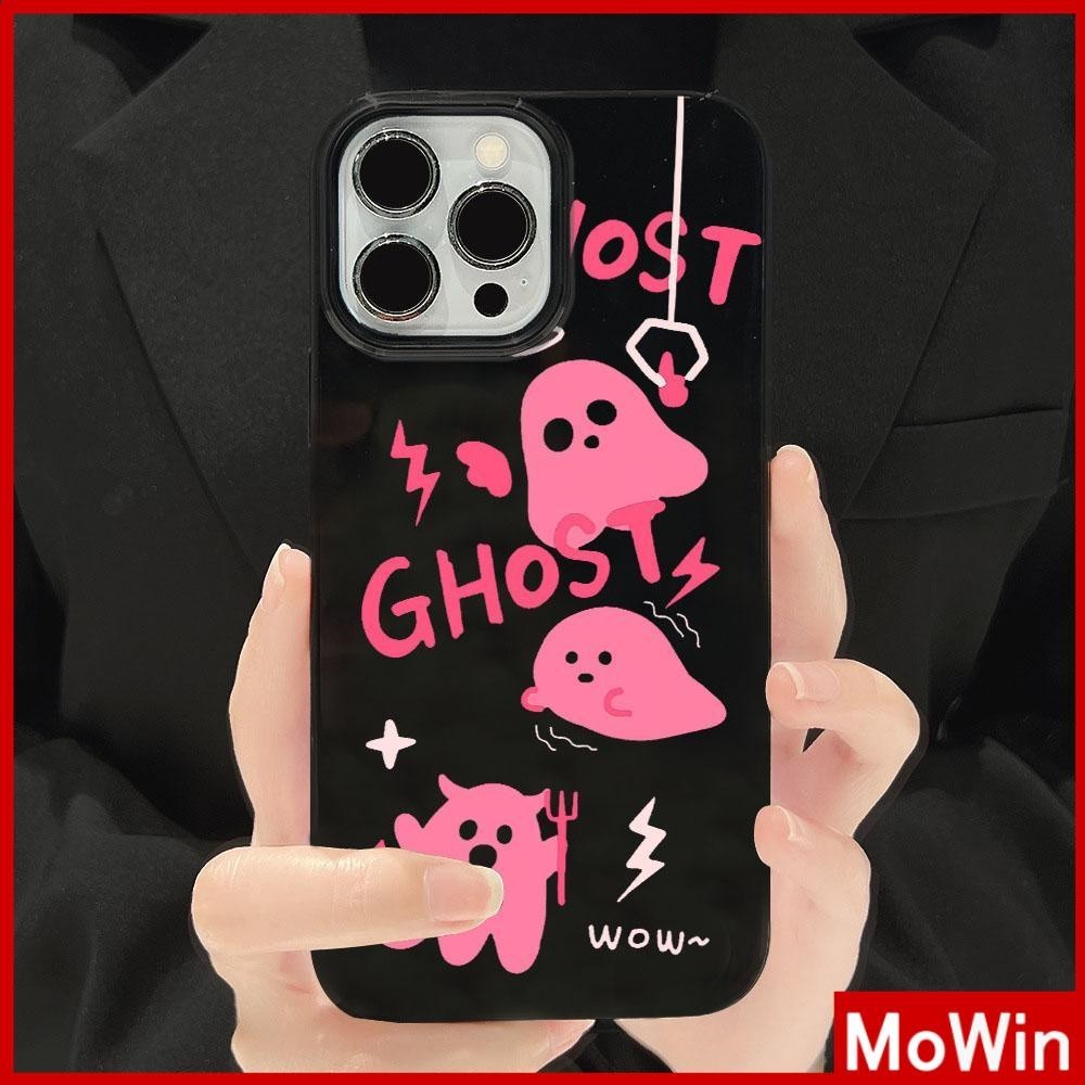 Mowin - เข้ากันได้สำหรับ 15 เคสไอโฟน11 เคส iphone 11  สำหรับ 14 Pro Max เคส iPhone สีดำเงา TPU เคสอ่