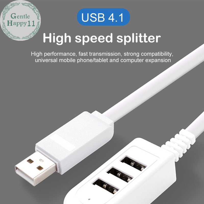 Gentlehappy 1.2M USB Cable Extension Charger Line HUB More Than Splitter รูปแบบใหม่ 3 USB HUB สายชาร์จ Fast Charge USB Extension TH