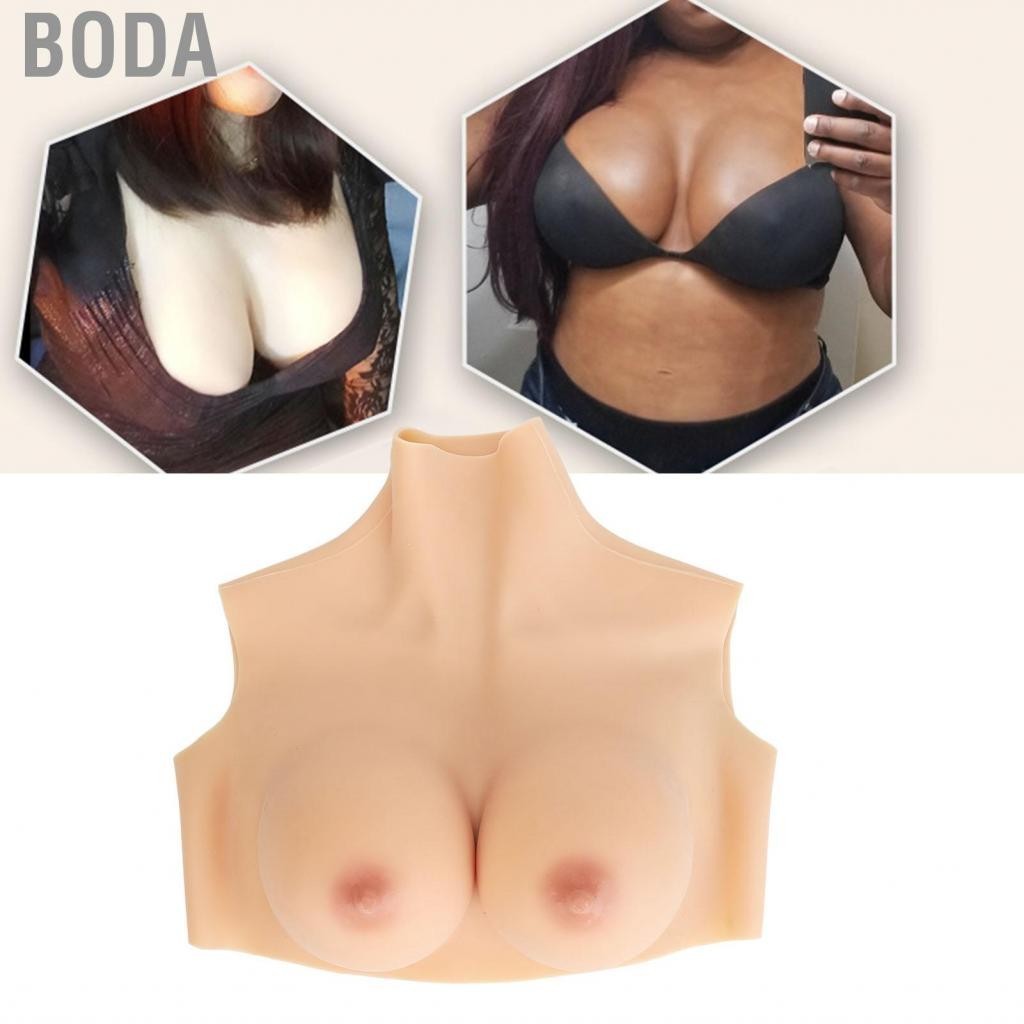 Boda Silicone Breastplate Elastic Half Body Gel Soft Flexible Breathable for Transgender Cosplay
