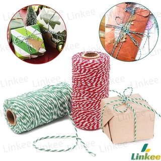 Linkee เชือกเกลียวสองสี ยาว 100 เมตร สำหรับงาน DIY บรรจุภัณฑ์ของขวัญ งานฝีมือ Cotton Twine