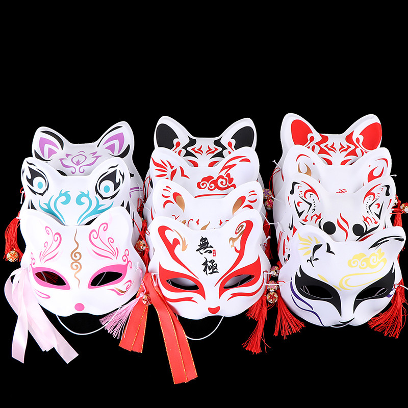 Louislifecool 1 ชิ้นอะนิเมะ Fox หน้ากากครึ่งหน้าหน้ากากแมว Masquerade เทศกาลปาร์ตี้คอสเพลย์ Props ใหม่