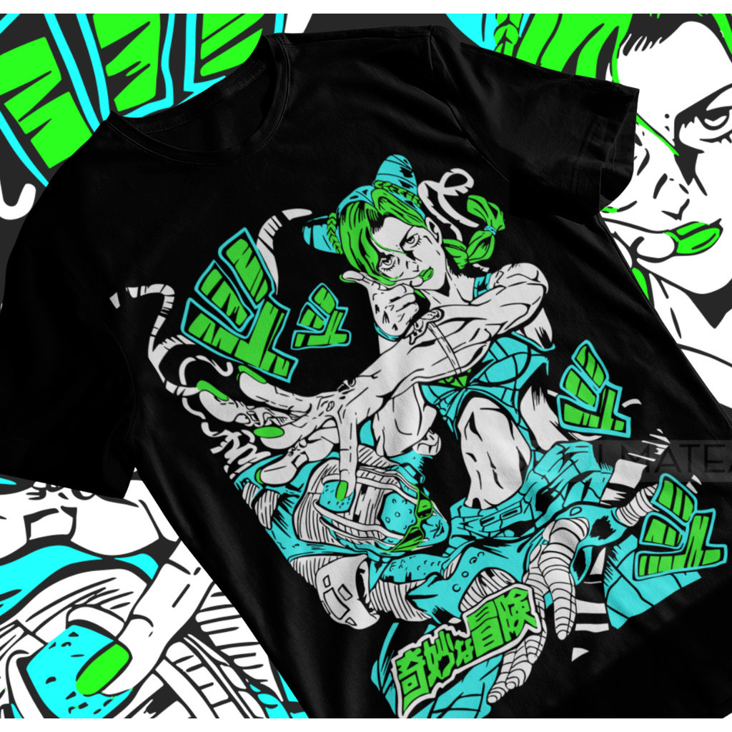 Jolyne Cujoh JojoS Bizarre Adventure เสื้อยืด Jjba หิน Ocean อะนิเมะ Soft Tee