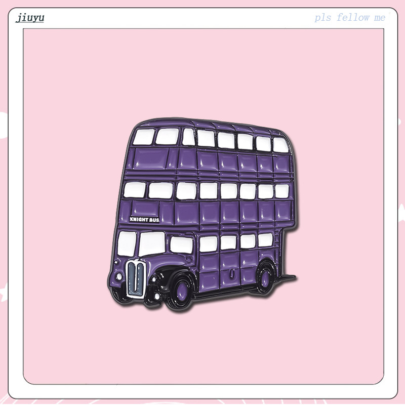 Hogwarts Knight Bus เข็มกลัด Pins Campus Bachelor Bus รถ Pin Catoon ยานพาหนะโลหะLapel Badge Pinsอุปก