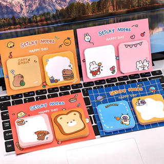 60 แผ ่ นน ่ ารัก capybara Sticky Notes นักเรียน Tearable Note Paper Set