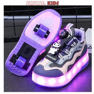 Sapatos De Patinagem De Rolo Para Crianças Kuromi Lighting Girls'boton Shoes