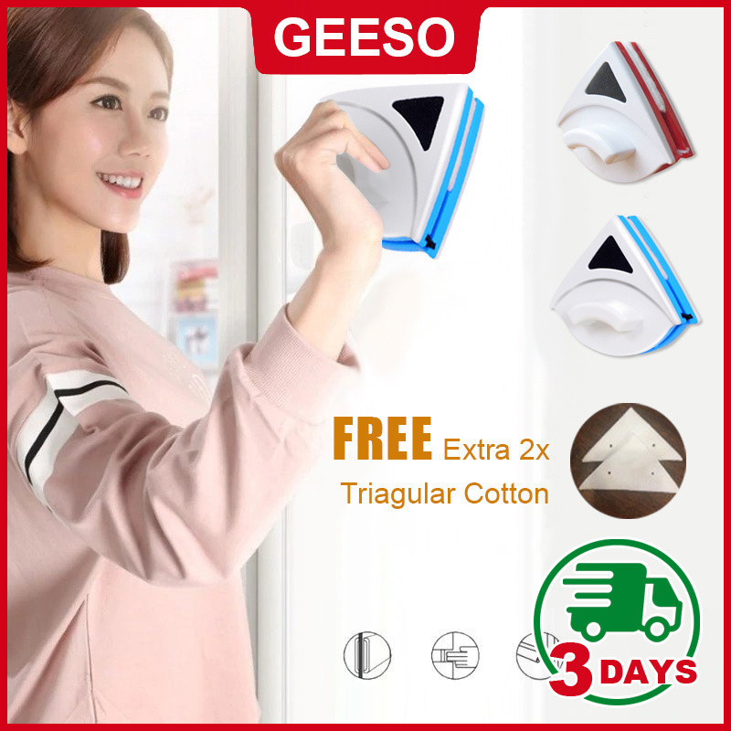 GEESO Magnetic Window Cleaner / Double Sided Glass Wiper / เครื่องมือทําความสะอาดพื้นผิวที่บ้าน / Pe