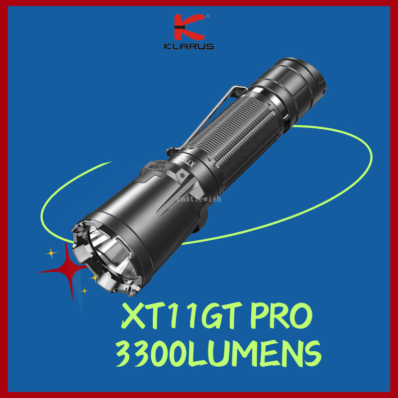 Klarus XT11GT Pro 3300 Lumens CREE ไฟฉาย LED แบบชาร ์ จไฟได ้ ไฟฉายสว ่ าง