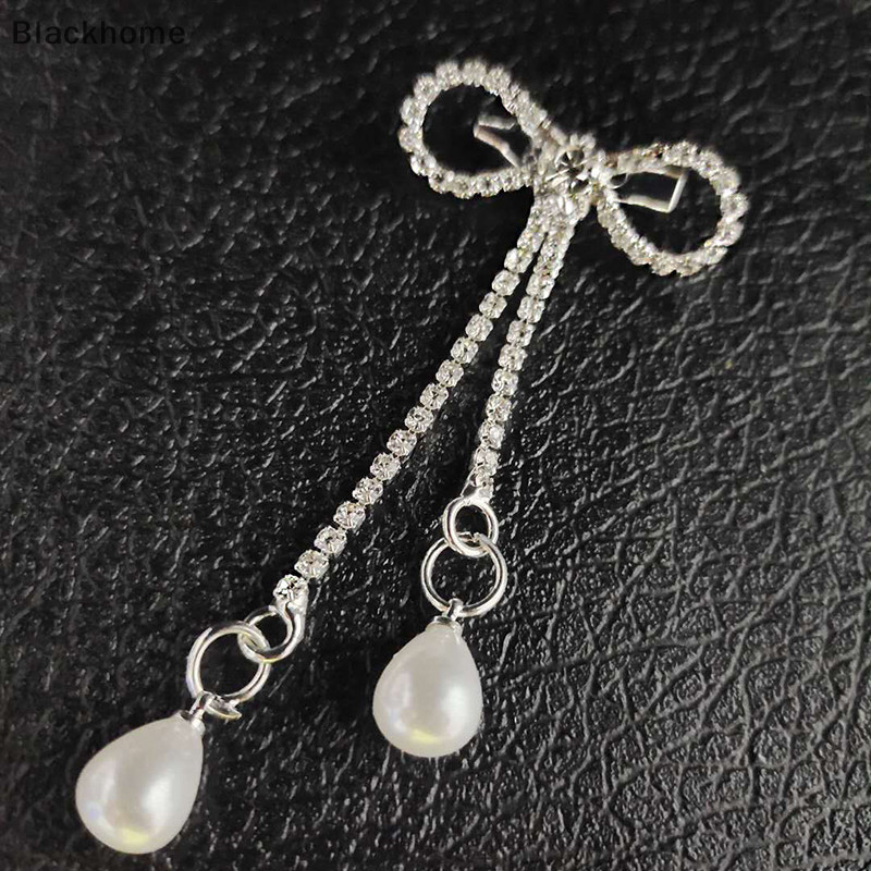 ACK แฟชั่นเงา Rhinestone โบว์หัวเข็มขัด Pearl sel Pin หัวเข็มขัด DIY เสื้อผ้ารองเท้ากระเป๋า Applique อุปกรณ์จัดงานแต่งงานของขวัญ N - รูปที่ 3