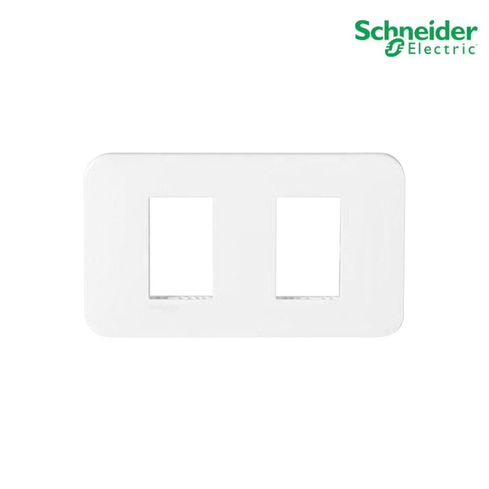 Schneider Electric ฝาครอบ พร้อมตะแกรงพลาสติก ขนาด 2 ช่อง รุ่น S-Flexi | FG1052H_WE | PlugOn