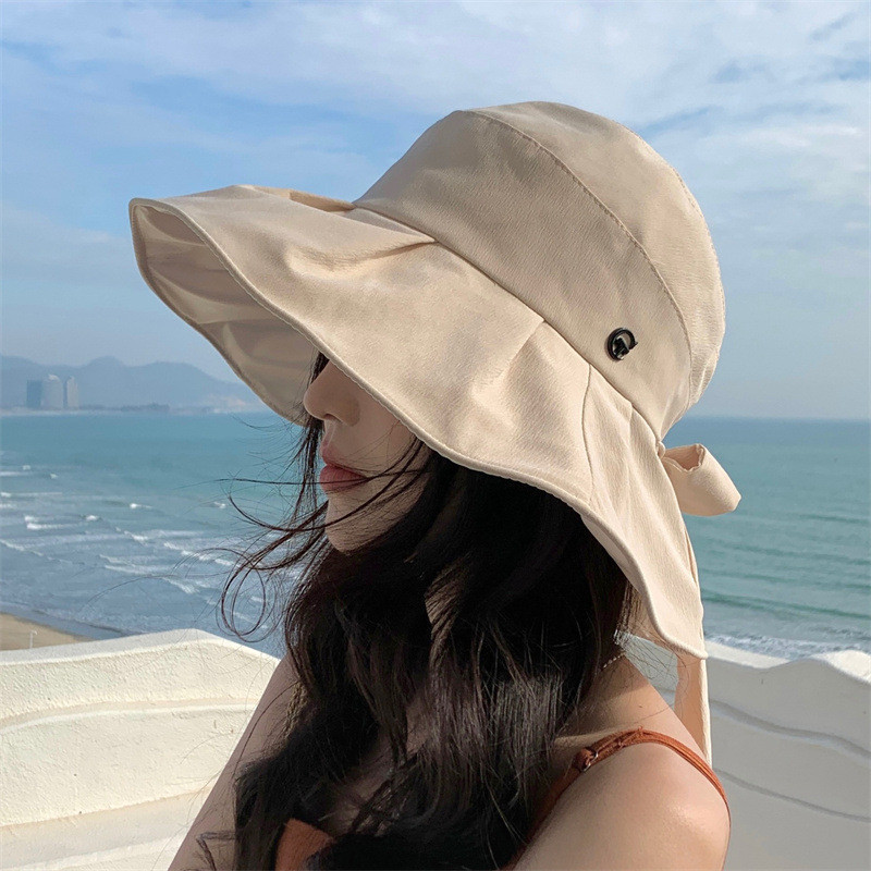ญี่ปุ่นญี่ปุ่น UV Influencer ครีมกันแดดหมวกหญิงฤดูร้อน Big Brim ฝาครอบ Face Anti-Ultraviolet Sun หมวกพับหมวก