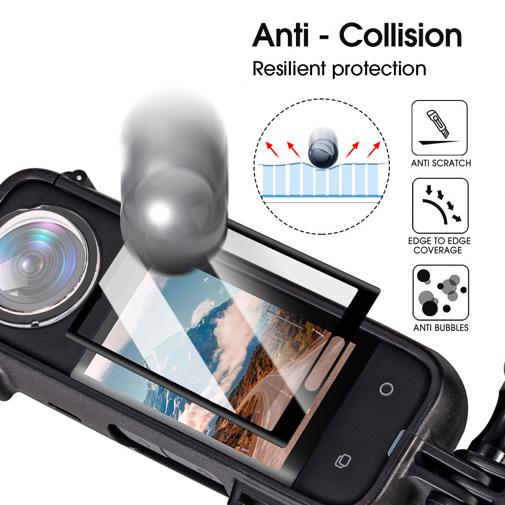 ชุดฟิล์มกระจกนิรภัยสําหรับ Insta360 X3 - 3D HD Lens Guards Cover - Anti-scratch Protective Curved Film - ปกป้องหน้าจอโปร่งใส - Clear Full Coverage Film