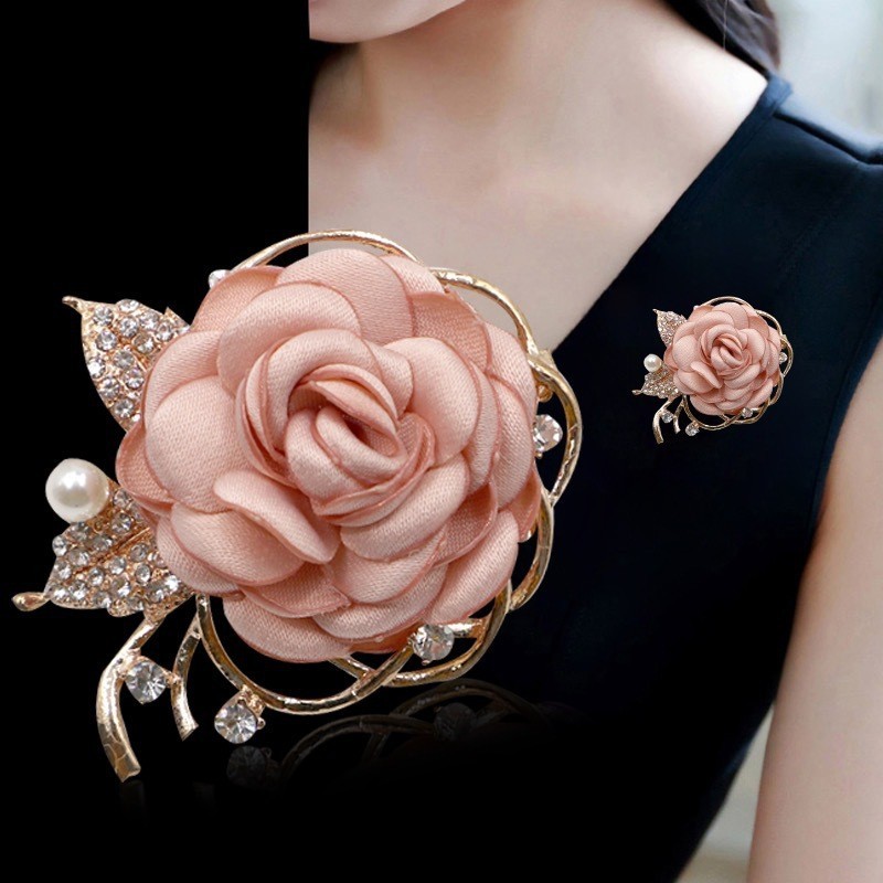 ซื้อ สไตล์ใหม่เกาหลีรุ่นผ้า Rose ดอกไม้เข็มกลัดแฟชั่น All-Match Pin เข็มกลัด Classy เครื่องประดับผู้ผลิต Who