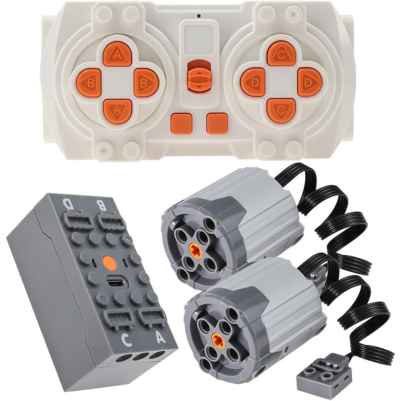 Technic 4 ชิ้นชุดมอเตอร์ชิ้นส่วนทางเทคนิค STEM ฟังก์ชั่นควบคุมฟังก์ชั่นพลังงานสําหรับ MOC ประกอบอาคารบล็อก