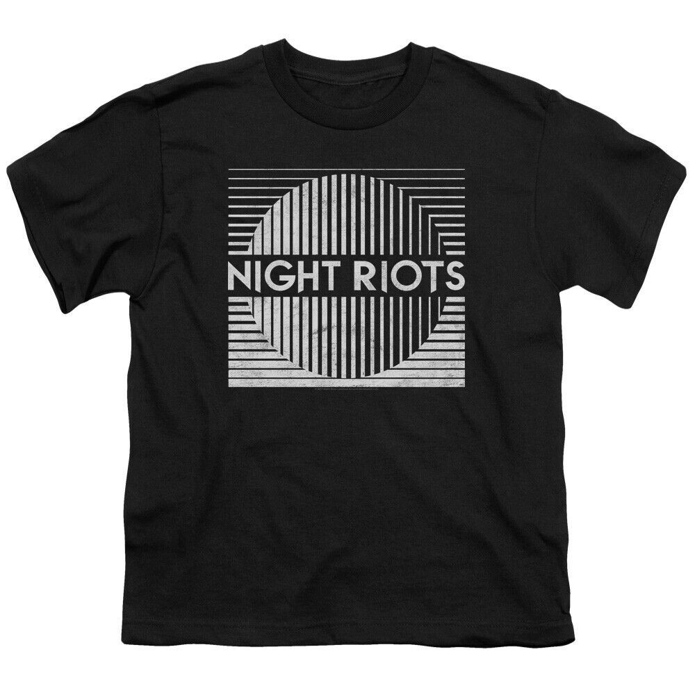 เสื้อยืด Night Riots Title S Youth Music Rock Band Tee สีดํา