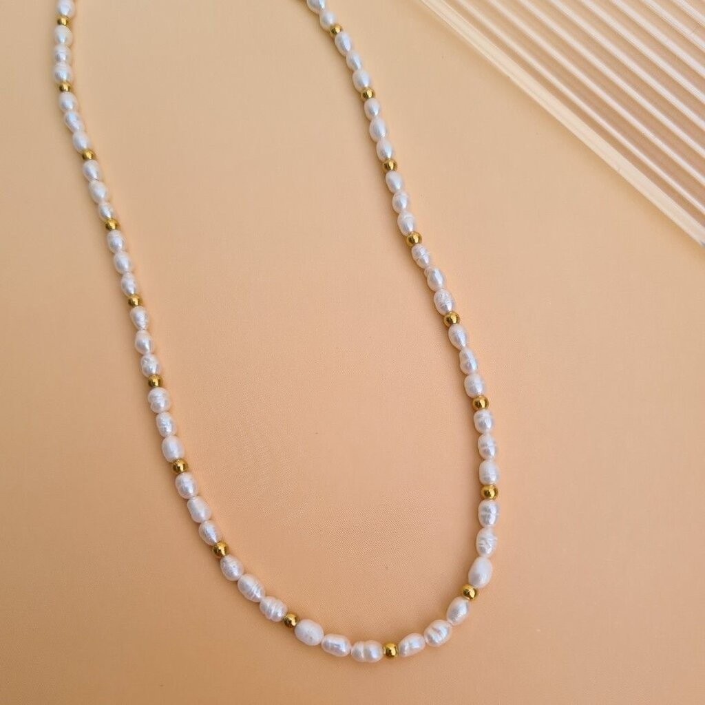 (WELRY.acc) พร้อมส่ง สร้อยคอมุขน้ำจืดขนาดเล็ก รุ่น perle