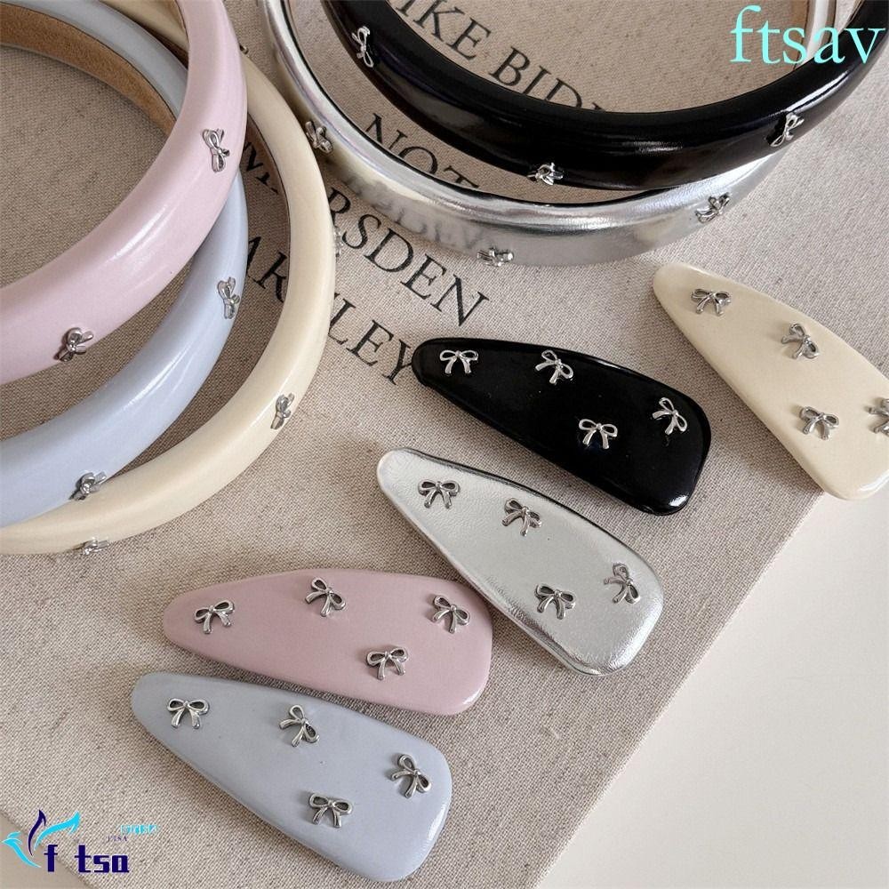 Swiftsaver ที่คาดผมหนังโบว์, Y2K ผม Barrettes Balletcore Bow Hairpin, น่ารัก Hairband อุปกรณ์เสริมผม Headwear โบว์กิ๊บสุภาพสตรี