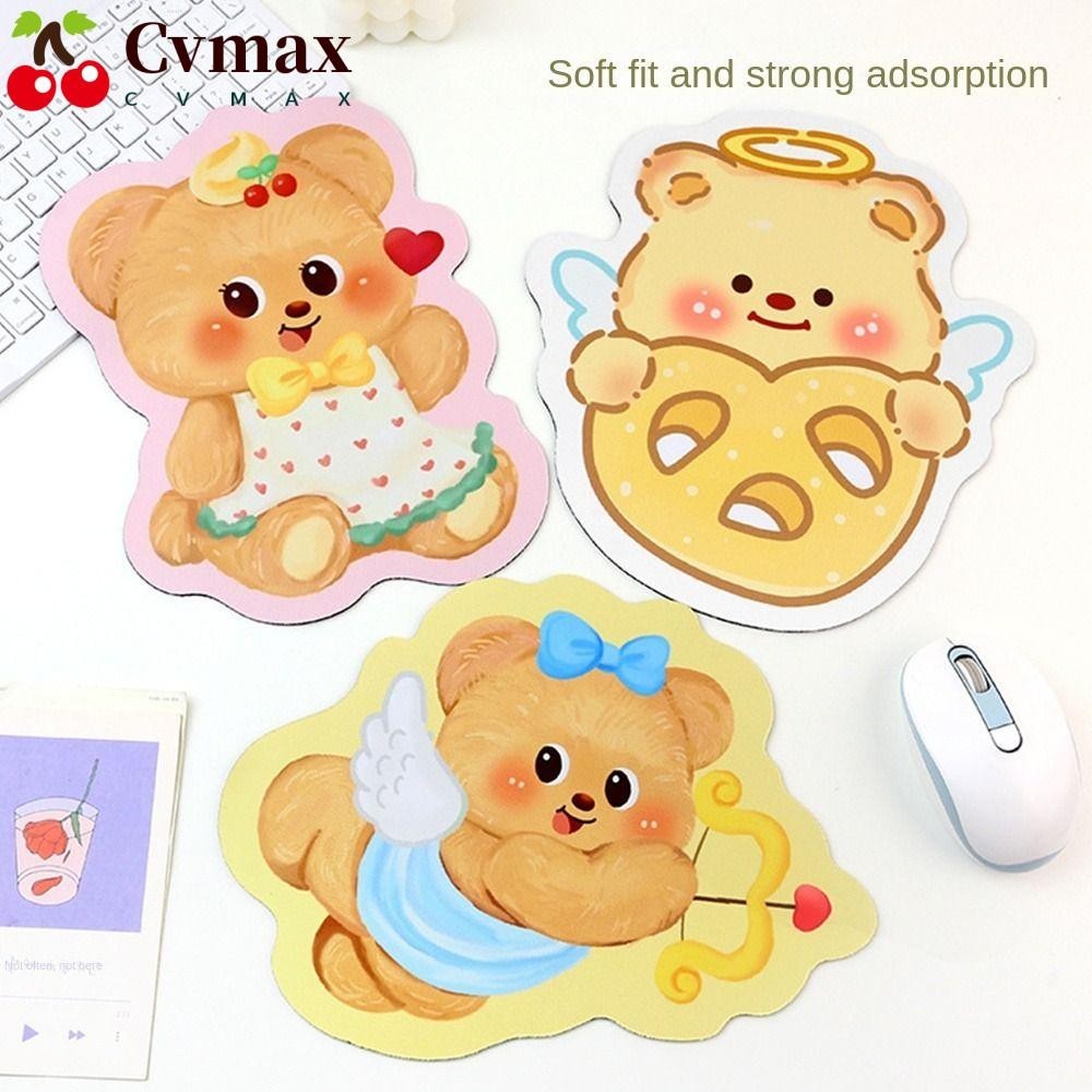Cvmax Butter Bear Mousepad, แผ่นรองเมาส์น่ารักกันลื่นลายการ์ตูน, เสื่อยางแผ่นรองเมาส์