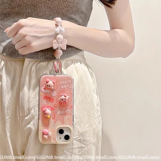 ใช้งานร่วมกับสําหรับiphone 15 14 13 12 11 Pro MAX X XR XS MAX 7 8 Plus SE 2020 น่ารักการ์ตูนสามมิติสตรอเบอร์รี่Star Kabiเคสโทรศัพท์ปกอ่อน