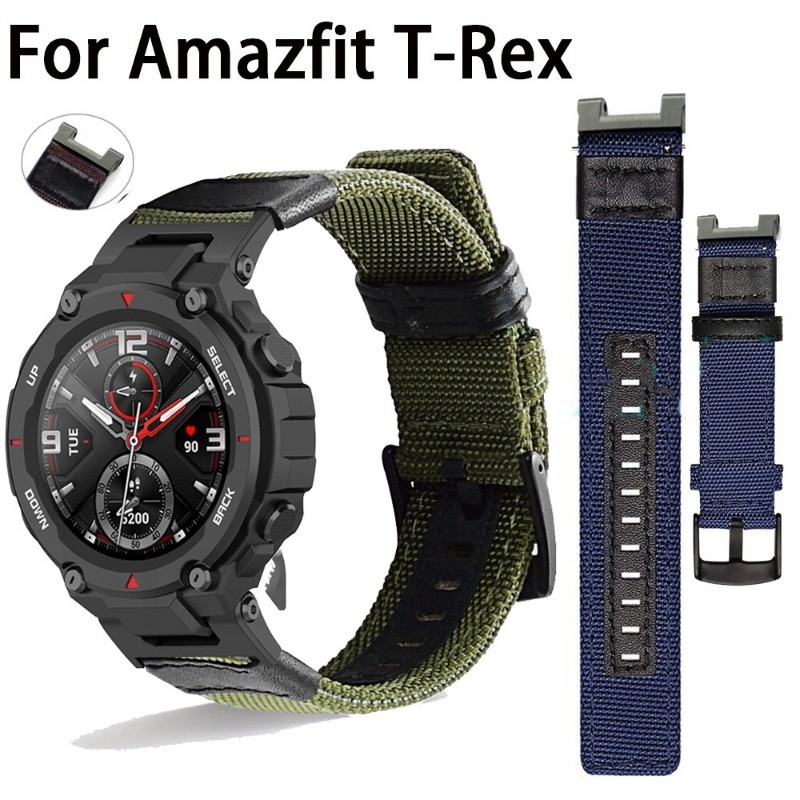 สายผ้าใบไนลอนสําหรับ Huami Amazfit T-Rex 2 สมาร์ทวอท์ชสร้อยข้อมือกีฬาสําหรับ Xiaomi Amazfit T-Rex 2 Rex T Rex Pro สายรัดข้อมือ
