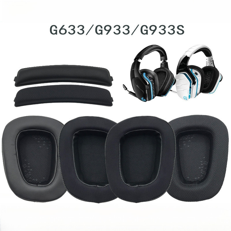 เปลี่ยนแผ่นรองหูฟังเบาะชุดคาดศีรษะสําหรับ Logitech G633 G933 G635 G633S G933S ชุดหูฟังสําหรับเล่นเกมแผ่นรองหูฟังโฟมหมอน