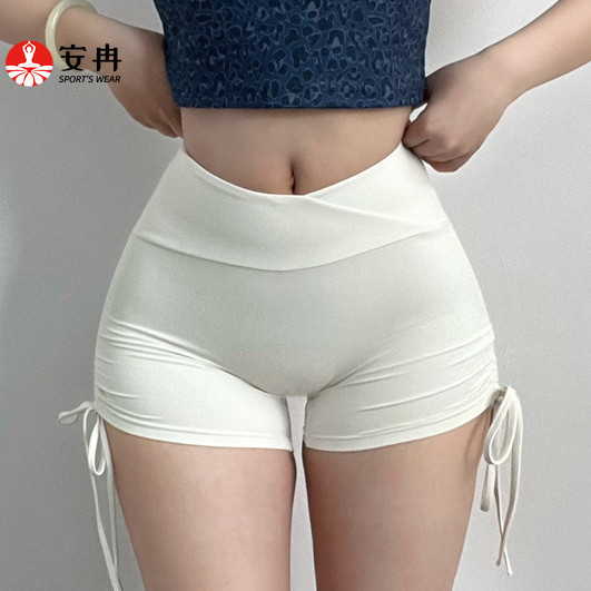 【Anran】กางเกงขาสั้น เอวสูง สามส่วน รัดรูป เหมาะกับการเล่นโยคะ กีฬา ฟิตเนส