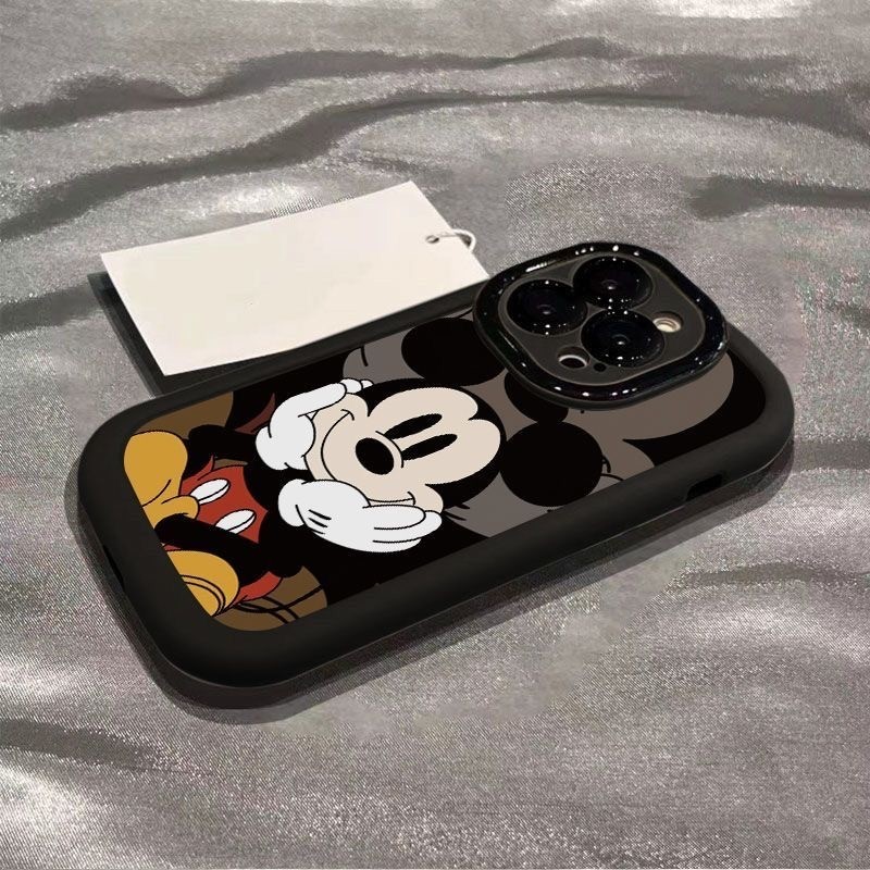 Iphone 15 14 13 12 11 Pro Max X Xr Xs Max 7 8 Plus SE2020 เคสโทรศัพท์การ์ตูนมิกกี้คู่ฝาครอบโทรศัพท์นุ่ม
