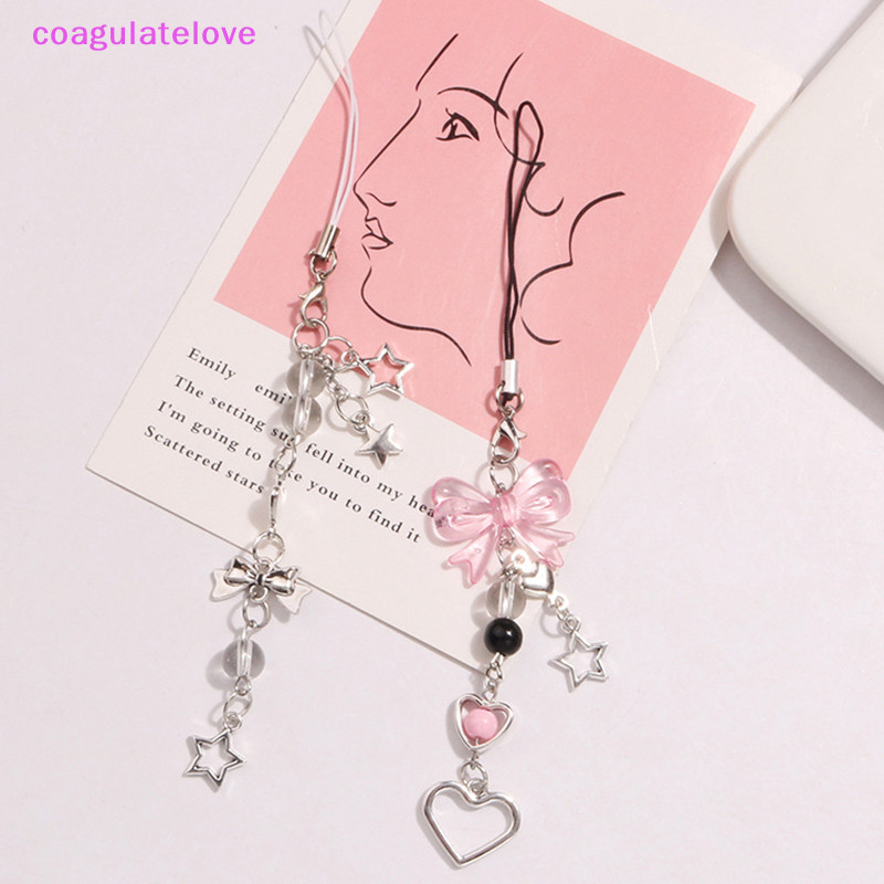 Coagulatelove Goth Y2K โทรศัพท์ Charm Bow Heart Star พวงกุญแจจี้ Kawaii Key Chain กระเป๋าโทรศัพท์น่ารักอุปกรณ์เสริมสําหรับสาวผู้หญิงเครื่องประดับ [HOT]