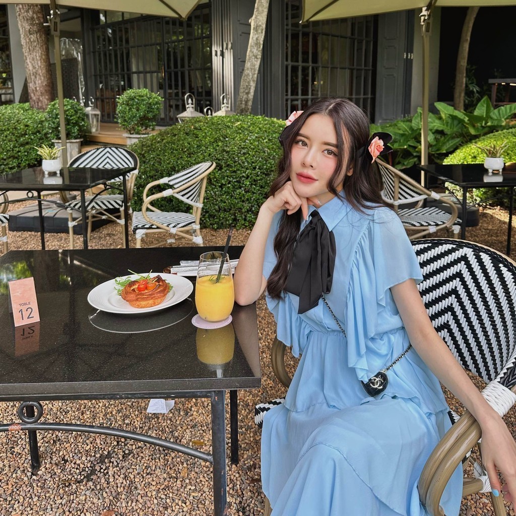 [พร้อมส่ง]FLAT2112 FF0031 : LADY DIANA DRESS เดรสแต่งระบาย เดรสออกงาน