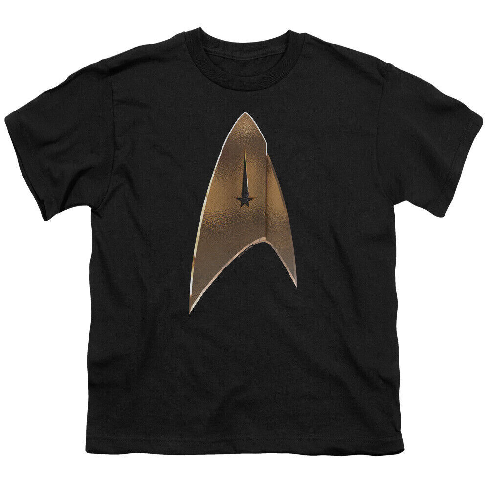 เสื้อยืด Star Trek Discovery Command Shield Youth Sci Fi Tv สีดํา