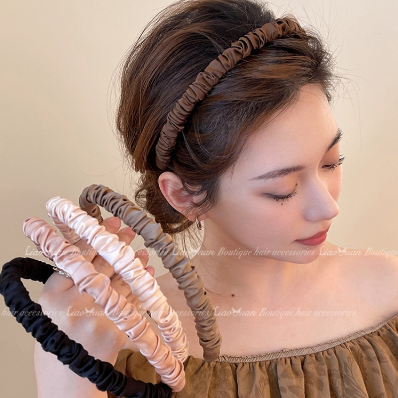 เกาหลีลูกอมสีหวานซาตินจีบคาดศีรษะน่ารักนางฟ้าแฟชั่นคาดศีรษะชุด