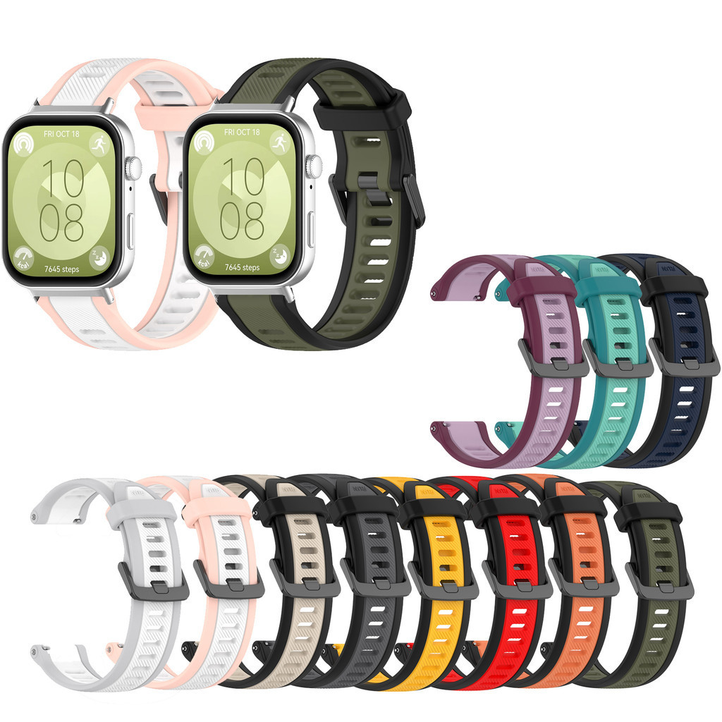 กีฬาเปลี่ยนสายนาฬิกาสร้อยข้อมือสายคล้องคอซิลิโคนสําหรับ Huawei watch fit ใหม่ SE 2 3 fit2 fit3