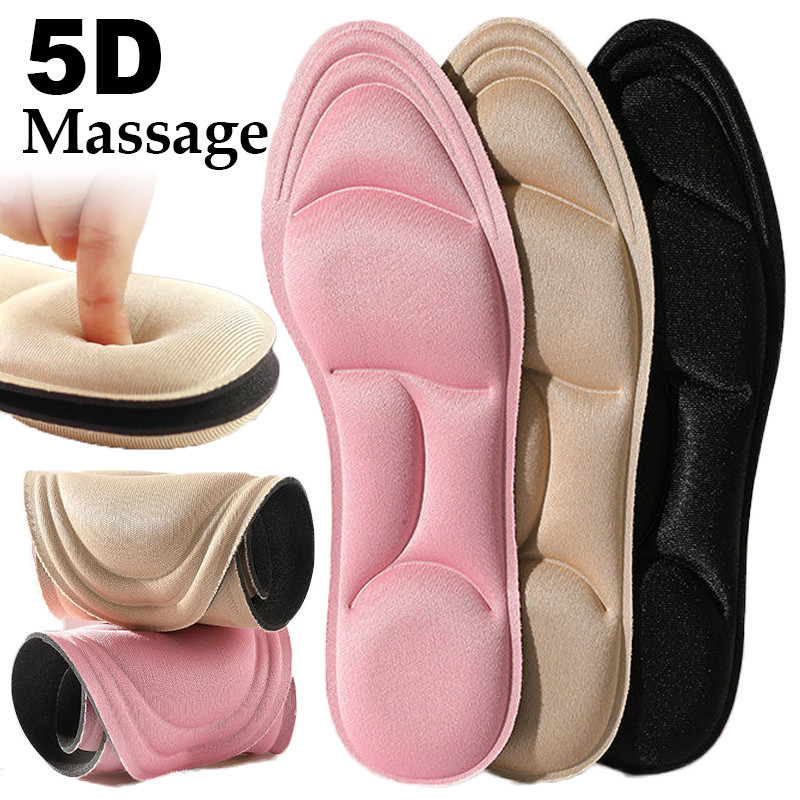 2 คู่/เซ็ตรองเท้า Insoles สําหรับผู้หญิงหน่วยความจําโฟม 5D แผ่นรองเท้าพื้นรองเท้าสําหรับรองเท้าผู้ชาย Breathable เบาะวิ่ง