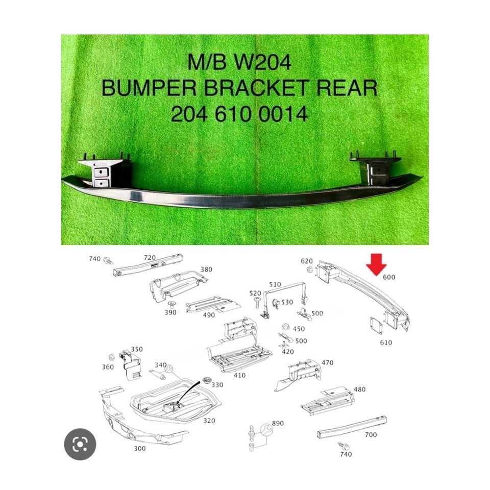 Mercedes BENZ W204 C200 BUMPER REINFORCEMENT เบรคด้านหลังอะไหล่รถยนต์ตกแต่งรถ