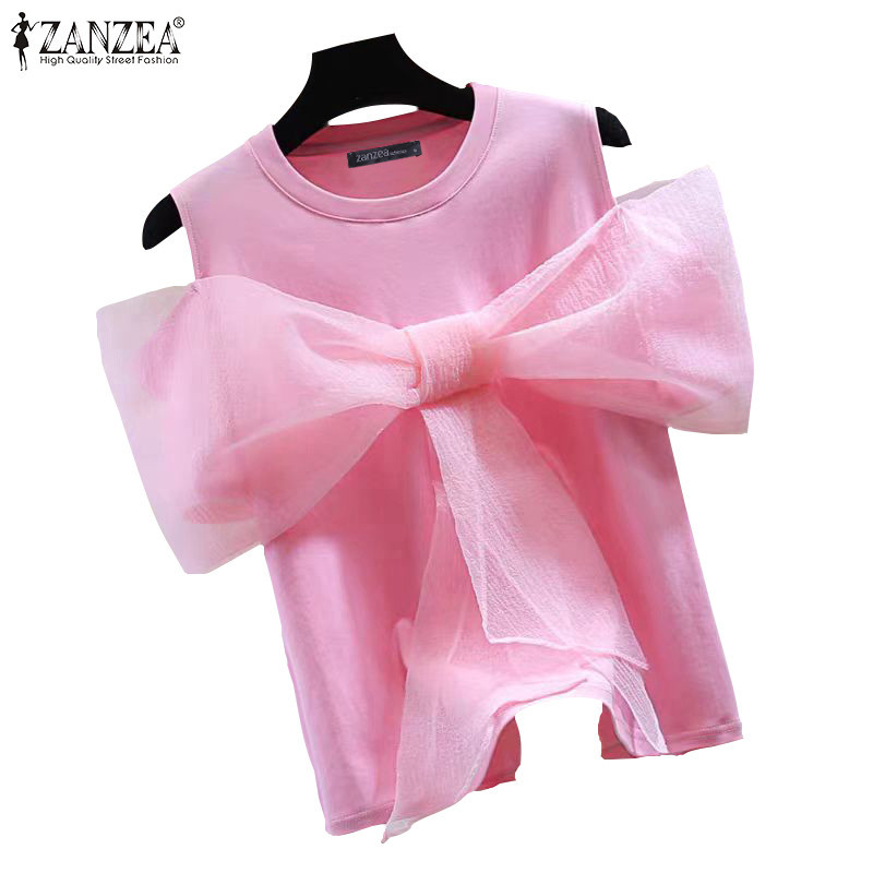 Zanzea เสื้อเชิ้ตคอกลมแขนกุดรูปตัว H กุทัณฑ์หรูหราสําหรับผู้หญิง