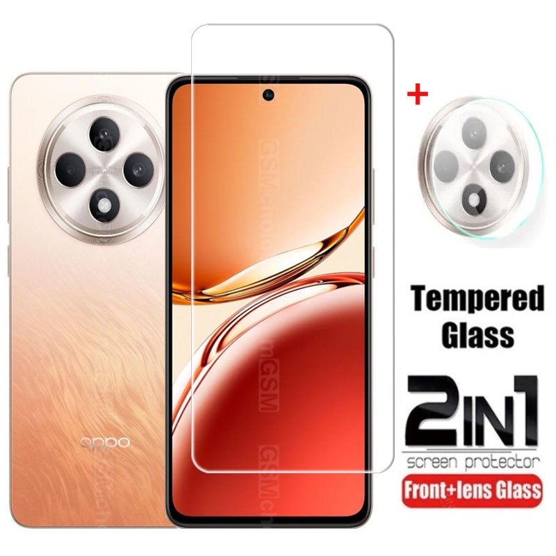 2 In 1 ฟิล์มกระจกนิรภัยสําหรับ Oppo Reno 12F 5G 12 F Reno12F Reno15 Pro Max 15F 5G ป้องกันหน้าจอกล้องกลับเลนส์ป้องกันกระจกคลุมทั้งหมดฟิล์มด้านหน้า